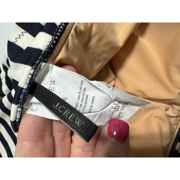 J. Crew Nautical Stripe One Shoulder swimsuit Size 6 - Picture 4 of 6